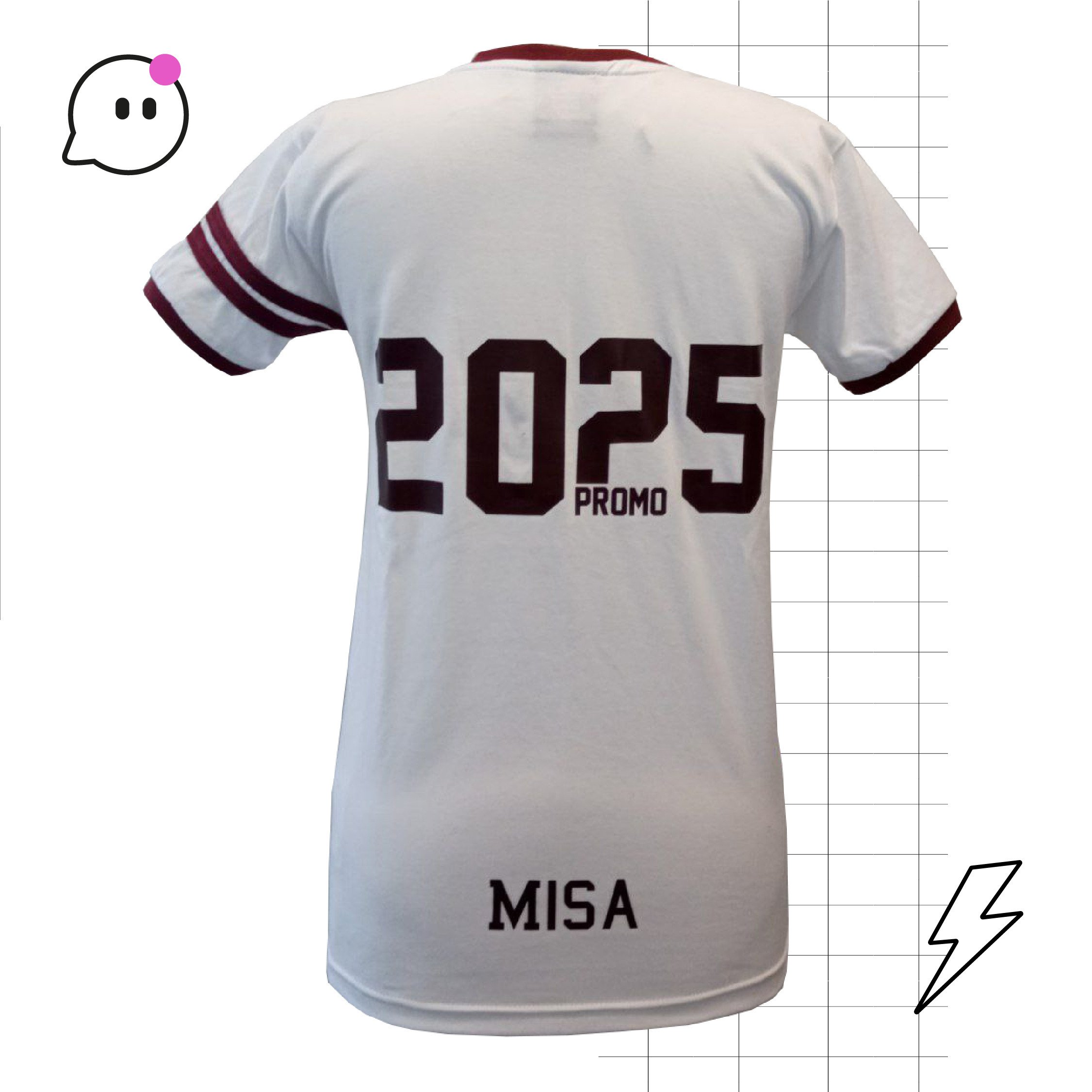 Remera de Egresados Remera bordó y blanco